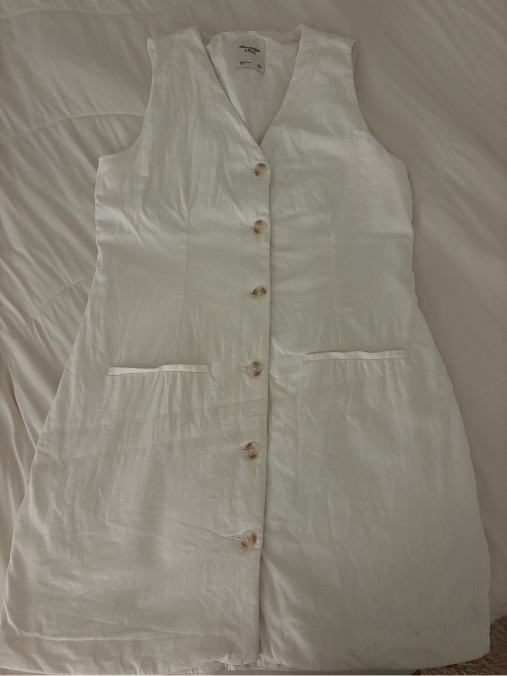 TALL Abercrombie & Fitch off White Lightweight Vest dress